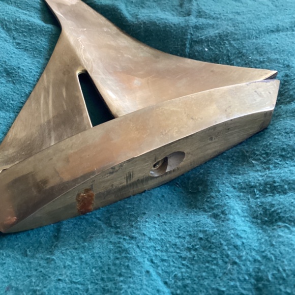 VINTAGE SOLID BRASS SAILBOAT FIGURINE - Picture 6 of 7